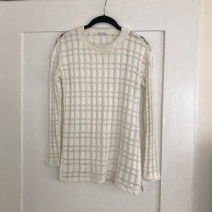 Zara White Sheer Top Sz XS